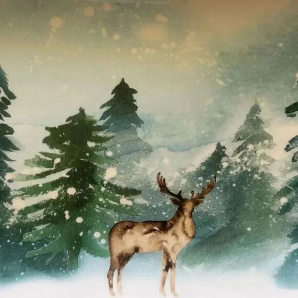 Enchanted Deer Dreamscape Ceramic 5.4 inches wide x 14 inch long - Picture 3 of 5